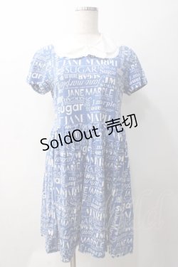 画像1: Jane Marple / シュガーロゴのスペアカラー付きミニワンピース M 青 Y-25-05-22-158-JM-OP-SZ-ZY