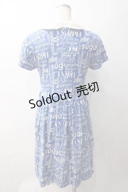画像2: Jane Marple / シュガーロゴのスペアカラー付きミニワンピース M 青 Y-25-05-22-158-JM-OP-SZ-ZY