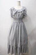 Ank Rouge / シアーチェックティアードロングワンピース M ブラック Y-25-05-22-178-CA-OP-SZ-ZY