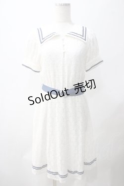 画像1: Swankiss / レースセーラーワンピース  ホワイト Y-25-05-22-180-CA-OP-SZ-ZY