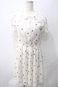 Ank Rouge / VintageRoseプリーツシフォンワンピース M アイボリー Y-25-05-22-181-CA-OP-SZ-ZY