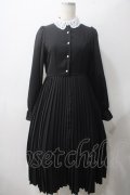 mpetit by misako / AM*レースエリプリーツワンピース S 中黒 Y-25-05-22-183-LO-OP-SZ-ZY