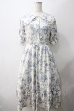 画像1: m petit by misako / トワルドジュイワンピース L 淡青 Y-25-05-22-189-LO-OP-SZ-ZY