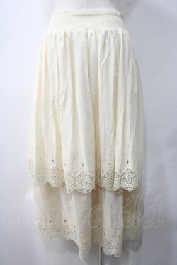画像2: axes femme / 裾刺繍ティアードスカート M キナリ Y-25-05-22-198-AX-SK-SZ-ZY