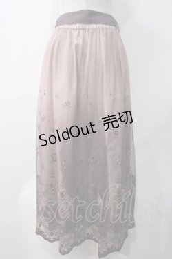 画像2: axes femme / グラデチュール刺繍スカート M ワイン Y-25-05-22-199-AX-SK-SZ-ZI