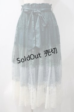 画像1: axes femme / グラデカラーレーススカート F グリーン Y-25-05-22-200-AX-SK-SZ-ZI