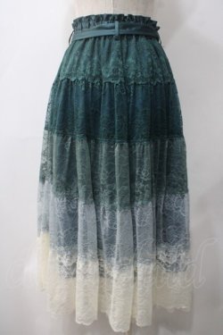 画像2: axes femme / グラデカラーレーススカート F グリーン Y-25-05-22-200-AX-SK-SZ-ZY