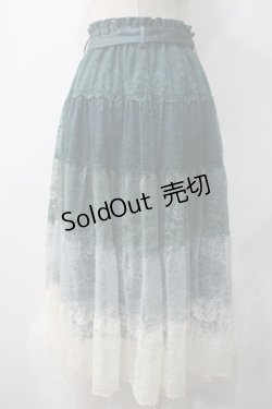 画像2: axes femme / グラデカラーレーススカート F グリーン Y-25-05-22-200-AX-SK-SZ-ZI