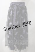 axes femme / 紫陽花プリントレーススカート F 黒 Y-25-05-22-201-AX-SK-SZ-ZI