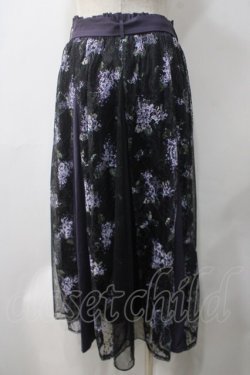 画像2: axes femme / 紫陽花プリントレーススカート F 黒 Y-25-05-22-201-AX-SK-SZ-ZY