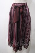 axes femme POETIQUE / ストライプ柄イレヘムスカート  ワイン Y-25-05-22-205-AX-SK-SZ-ZY