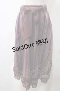 axes femme POETIQUE / ストライプ柄イレヘムスカート  ワイン Y-25-05-22-205-AX-SK-SZ-ZI