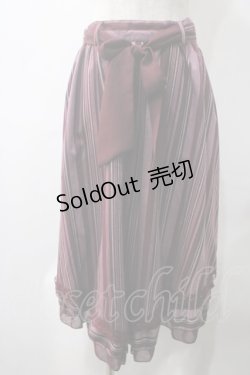 画像1: axes femme POETIQUE / ストライプ柄イレヘムスカート  ワイン Y-25-05-22-205-AX-SK-SZ-ZI