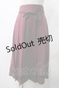 axes femme / ストライププリーツミディスカート F ワイン Y-25-05-22-206-AX-SK-SZ-ZI
