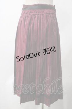 画像2: axes femme / ストライププリーツミディスカート F ワイン Y-25-05-22-206-AX-SK-SZ-ZI
