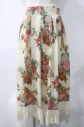 axes femme / ラフィネローズ柄タックスカート F イエロー Y-25-05-22-207-AX-SK-SZ-ZY
