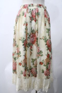 画像2: axes femme / ラフィネローズ柄タックスカート F イエロー Y-25-05-22-207-AX-SK-SZ-ZY