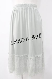 axes femme / 繊細レースミディ丈ペチスカート M ミント Y-25-05-22-208-AX-SK-SZ-ZI