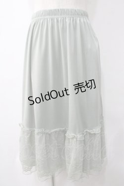 画像1: axes femme / 繊細レースミディ丈ペチスカート M ミント Y-25-05-22-208-AX-SK-SZ-ZI