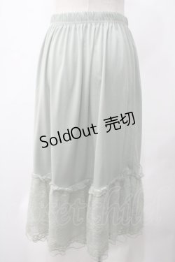 画像2: axes femme / 繊細レースミディ丈ペチスカート M ミント Y-25-05-22-208-AX-SK-SZ-ZI