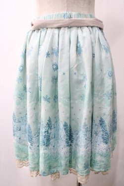 画像2: axes femme POETIQUE / 刺繍入り雪柄ミドルスカート M グリーン Y-25-05-22-211-AX-SK-SZ-ZY