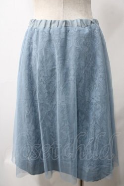 画像2: axes femme / チュールレース刺繍スカート M サックス Y-25-05-22-212-AX-SK-SZ-ZY