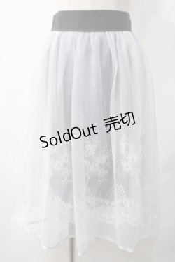 画像1: axes femme POETIQUE / お花刺繍チュールスカート M コン Y-25-05-22-215-AX-SK-SZ-ZI