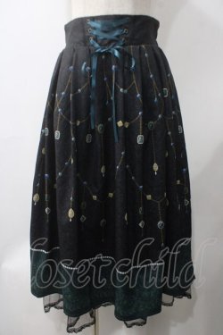 画像1: axes femme / オーナメントジュエリー柄スカート F 黒 Y-25-05-22-217-AX-SK-SZ-ZY