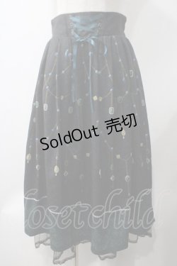 画像1: axes femme / オーナメントジュエリー柄スカート F 黒 Y-25-05-22-217-AX-SK-SZ-ZI
