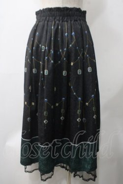 画像2: axes femme / オーナメントジュエリー柄スカート F 黒 Y-25-05-22-217-AX-SK-SZ-ZY