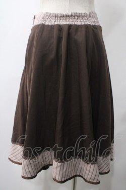 画像2: axes femme / レジメ柄サーキュラースカート  ブラウン Y-25-05-22-218-AX-SK-SZ-ZY