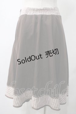 画像2: axes femme / レジメ柄サーキュラースカート  ブラウン Y-25-05-22-218-AX-SK-SZ-ZI