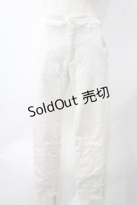 axes femme / 裾ロールアップストレッチパンツ  白 Y-25-05-22-222-AX-PA-SZ-ZI