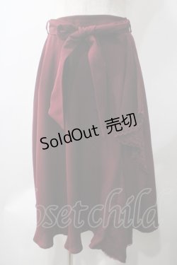 画像1: axes femme / ラッフルレーススカート  ワイン Y-25-05-22-223-AX-TO-SZ-ZI