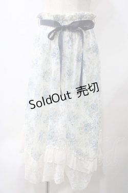 画像1: axes femme / フローラルレースイレヘムスカート F ブルー Y-25-05-22-231-AX-SK-SZ-ZI