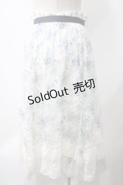 画像2: axes femme / フローラルレースイレヘムスカート F ブルー Y-25-05-22-231-AX-SK-SZ-ZI