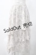 axes femme / フラワーティアードスカート M キナリ Y-25-05-22-233-AX-SK-SZ-ZI