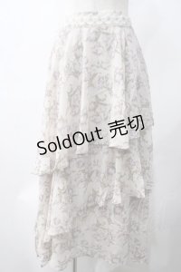 axes femme / フラワーティアードスカート M キナリ Y-25-05-22-233-AX-SK-SZ-ZI