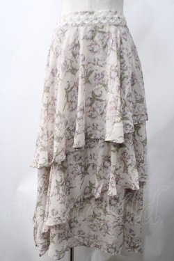 画像1: axes femme / フラワーティアードスカート M キナリ Y-25-05-22-233-AX-SK-SZ-ZY