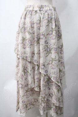 画像2: axes femme / フラワーティアードスカート M キナリ Y-25-05-22-233-AX-SK-SZ-ZY