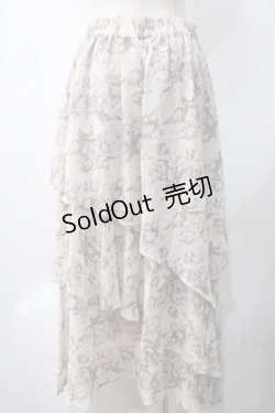 画像2: axes femme / フラワーティアードスカート M キナリ Y-25-05-22-233-AX-SK-SZ-ZI