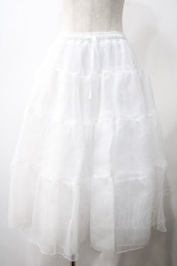 画像1: axes femme kawaii / ミディオーガンジーパニエ M 白 Y-25-05-22-239-AX-SK-SZ-ZY