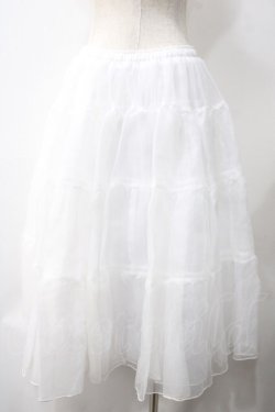 画像2: axes femme kawaii / ミディオーガンジーパニエ M 白 Y-25-05-22-239-AX-SK-SZ-ZY