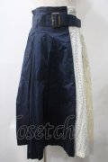 axes femme / ストライプ×レース切替スカート M コン Y-25-05-22-242-AX-SK-SZ-ZY