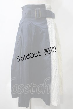画像1: axes femme / ストライプ×レース切替スカート M コン Y-25-05-22-242-AX-SK-SZ-ZI