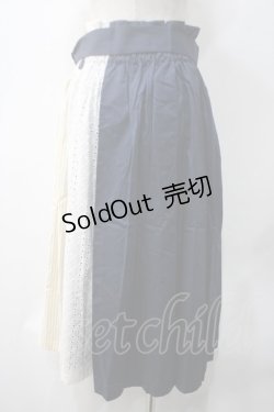 画像2: axes femme / ストライプ×レース切替スカート M コン Y-25-05-22-242-AX-SK-SZ-ZI
