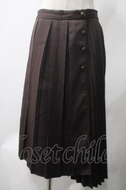画像1: axes femme / ダブルプリーツスカート M 茶 Y-25-05-22-246-AX-SK-SZ-ZY