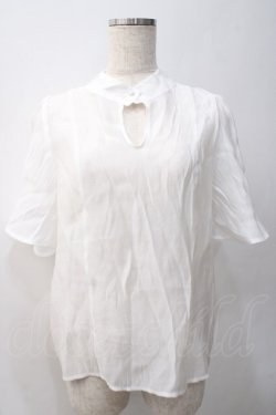 画像1: axes femme / 紫陽花装飾リボンブラウスプルオーバー  白 Y-25-05-22-028-AX-TO-SZ-ZY