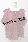 axes femme / 小花柄Ｗ襟ブラウス M アカ Y-25-05-22-035-AX-BL-SZ-ZI