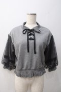 axes femme POETIQUE / チュールスリーブスウェット M グレー Y-25-05-22-042-AX-TO-SZ-ZY